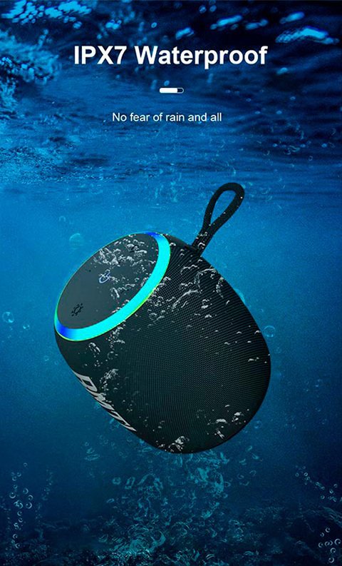 Блютуз колонка Xdobo BMTL Rainbow 15W | IPX7 BT5.3 TWS AUX TWS10h | Black Фото №3