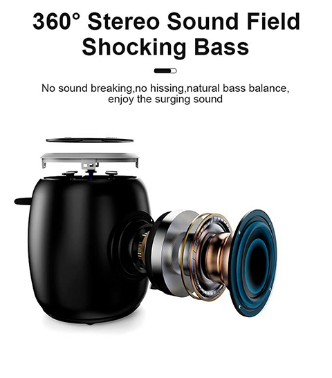 Блютуз колонка Xdobo BMTL Rainbow 15W | IPX7 BT5.3 TWS AUX TWS10h | Black Фото №8