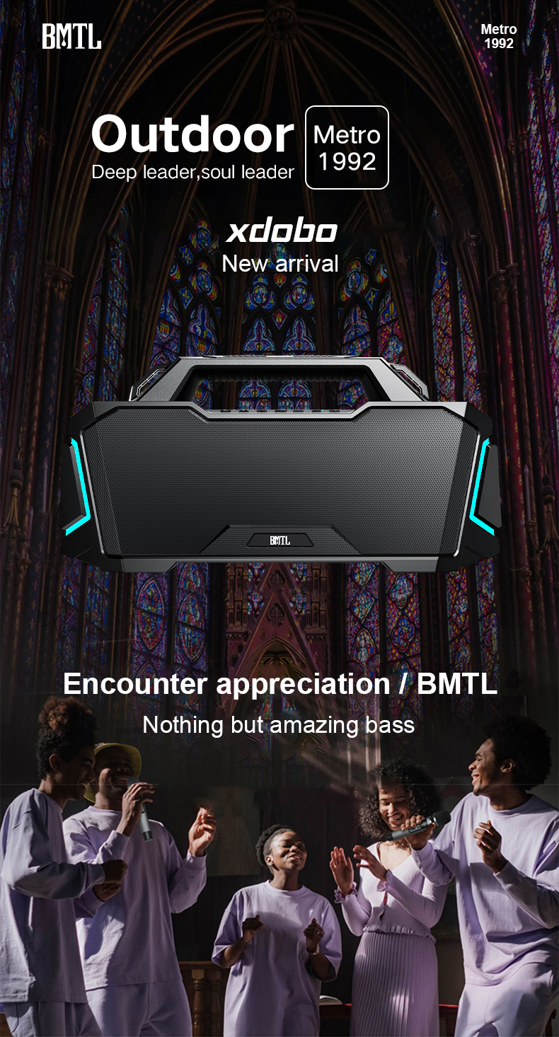 Bluetooth Portable Acoustic Xdobo BMTL Metro 1992 100W | IPX6 | BT5.3 | TWS | AUX/TF | TWS | 15h | RGB Фото №1
