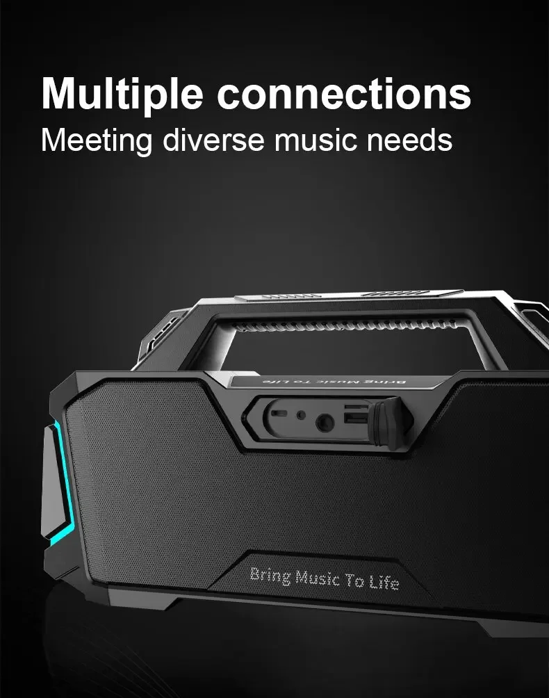 Bluetooth Portable Acoustic Xdobo BMTL Metro 1992 100W | IPX6 | BT5.3 | TWS | AUX/TF | TWS | 15h | RGB Фото №11