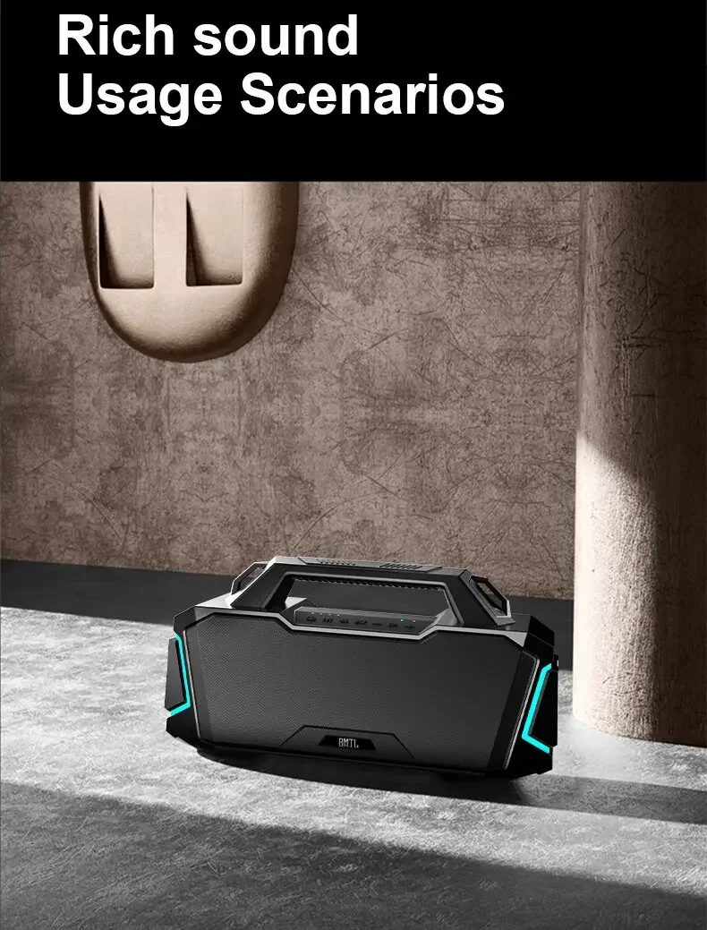 Bluetooth Portable Acoustic Xdobo BMTL Metro 1992 100W | IPX6 | BT5.3 | TWS | AUX/TF | TWS | 15h | RGB Фото №12