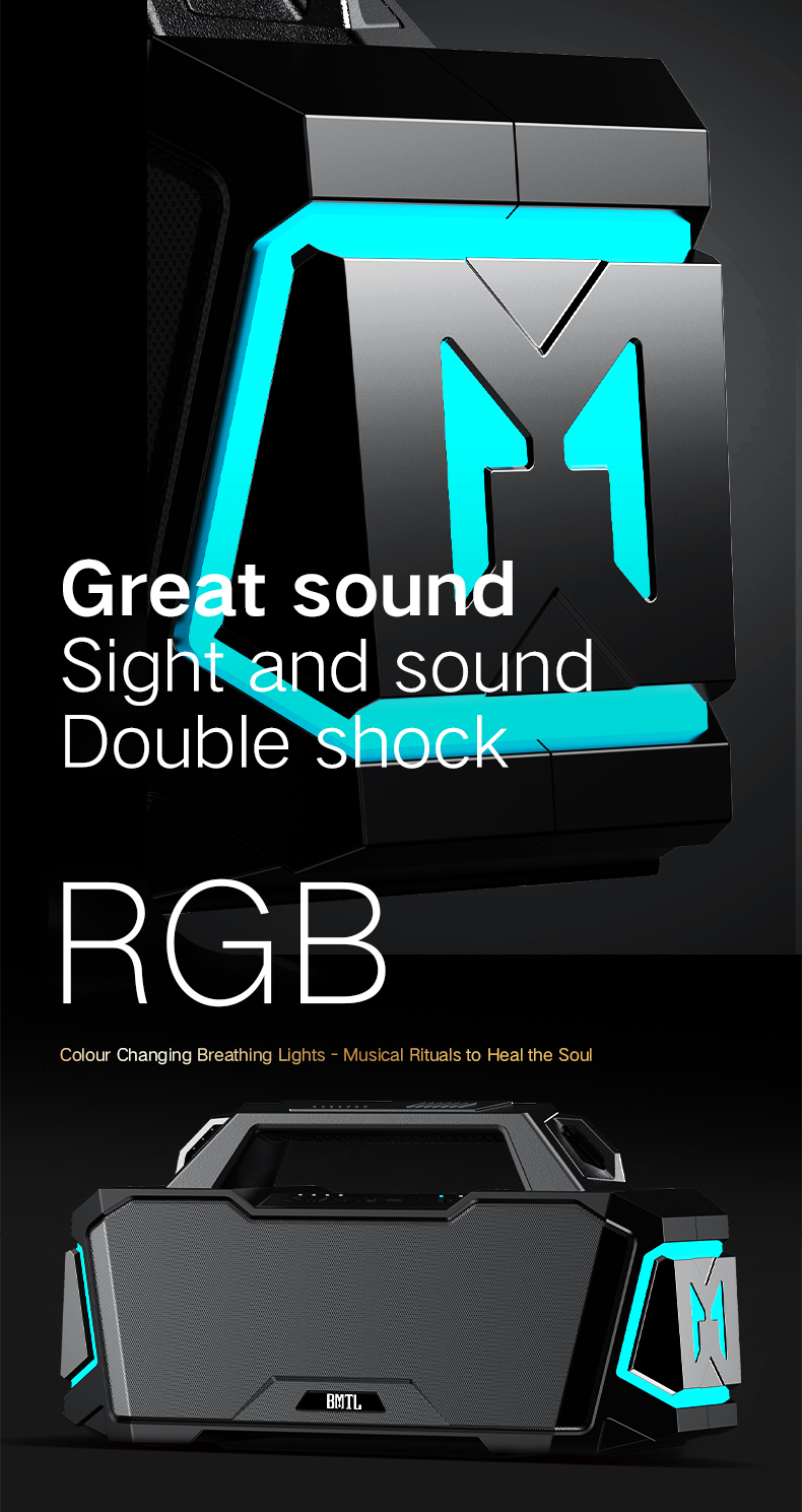 Bluetooth Portable Acoustic Xdobo BMTL Metro 1992 100W | IPX6 | BT5.3 | TWS | AUX/TF | TWS | 15h | RGB Фото №7