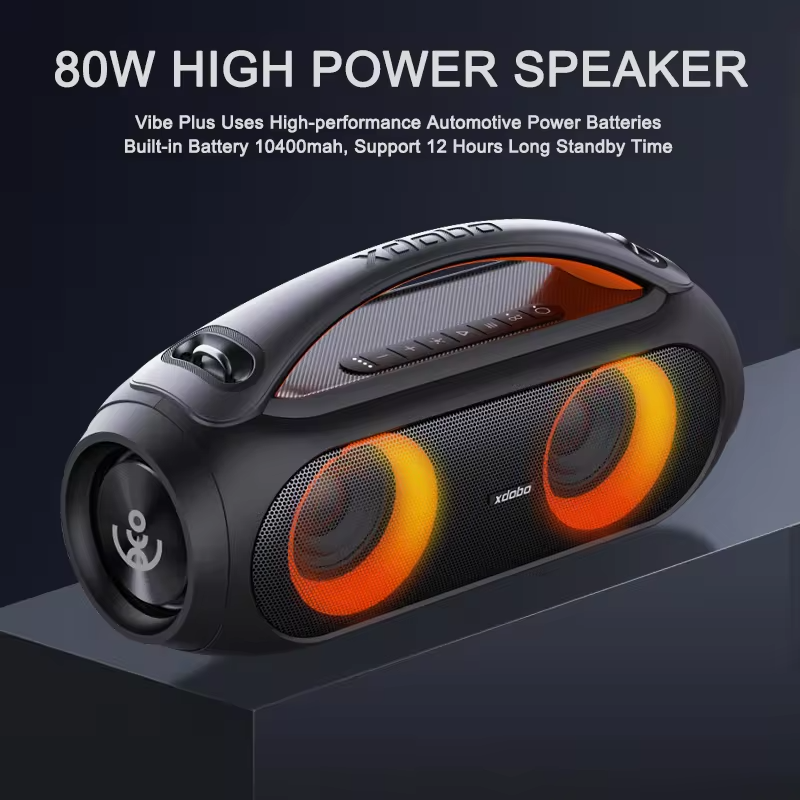 Portable Bluetooth Speaker xdobo Vibe Plus IPX5 BT5.0, AUX/TF/USB, 80W, TWS, 10-16h Фото №1