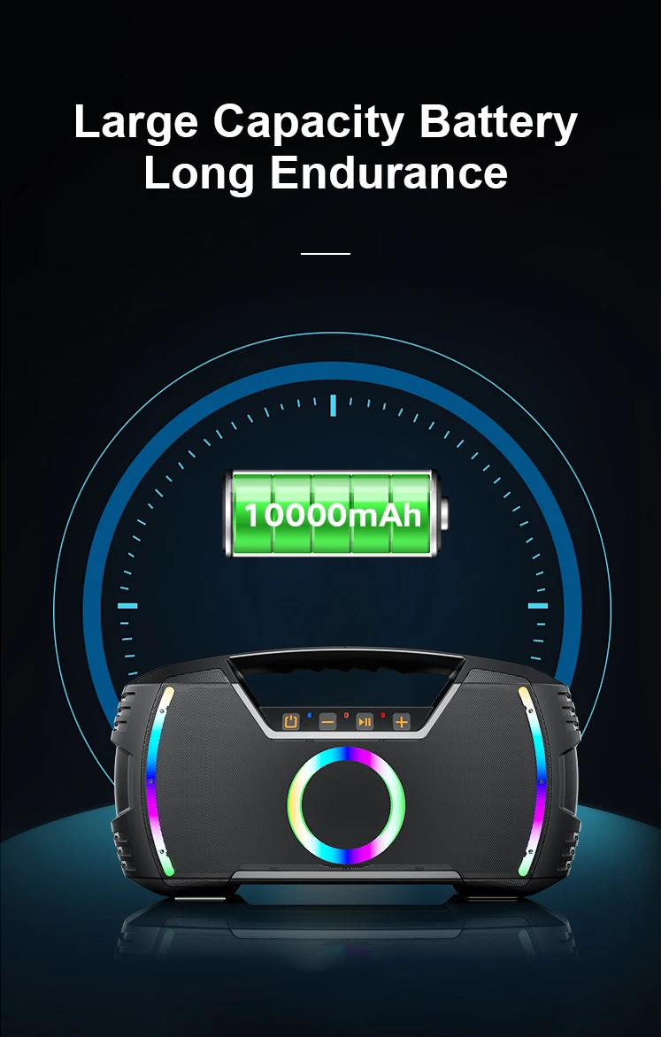 XDOBO Sinoband Blade 1974 80W Bass Power Wireless Speaker | IPX7 | BT5.3 | TWS | AUX/TF | 20h | RGB Фото №7