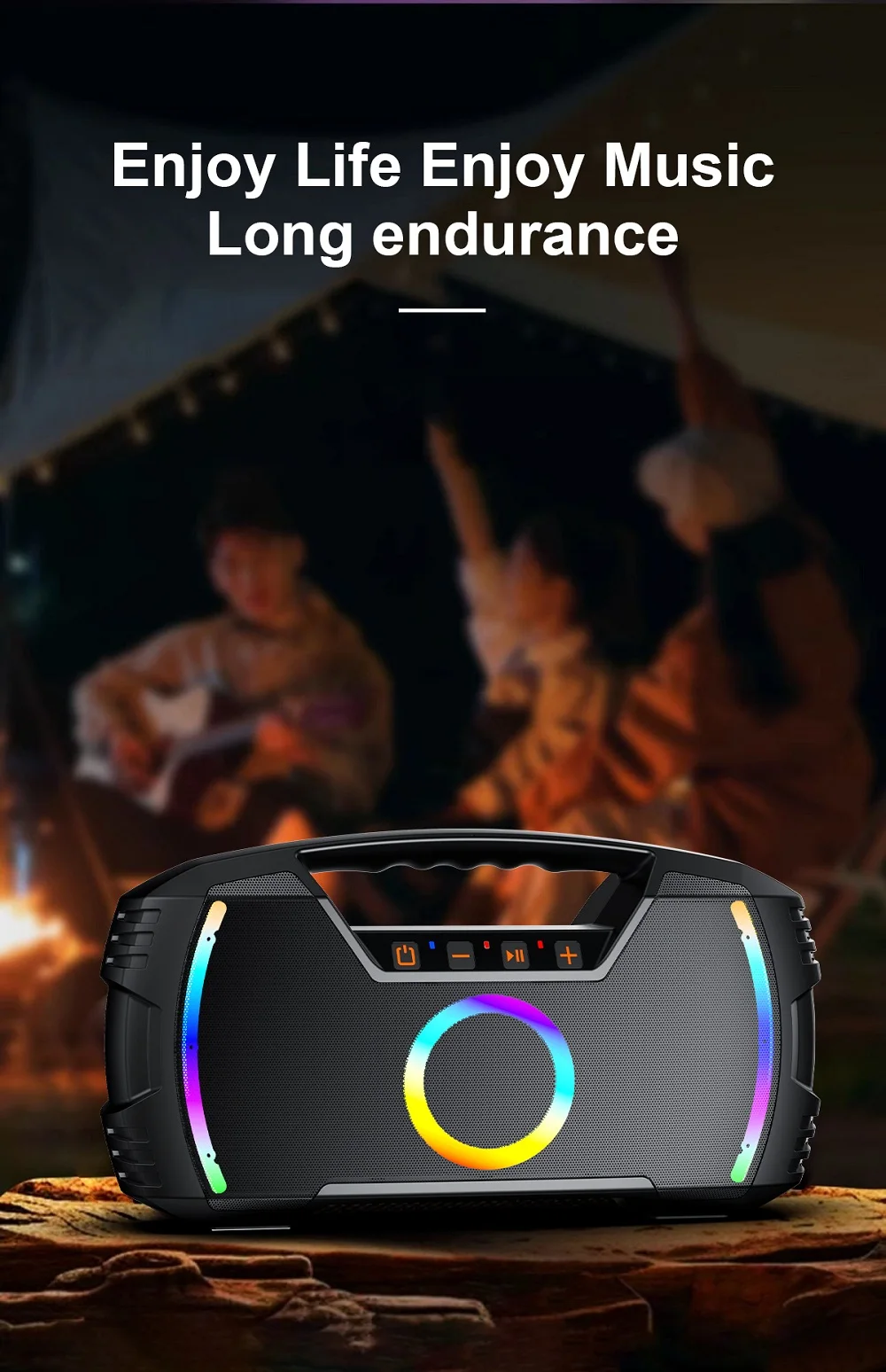 XDOBO Sinoband Blade 1974 80W Bass Power Wireless Speaker | IPX7 | BT5.3 | TWS | AUX/TF | 20h | RGB Фото №9