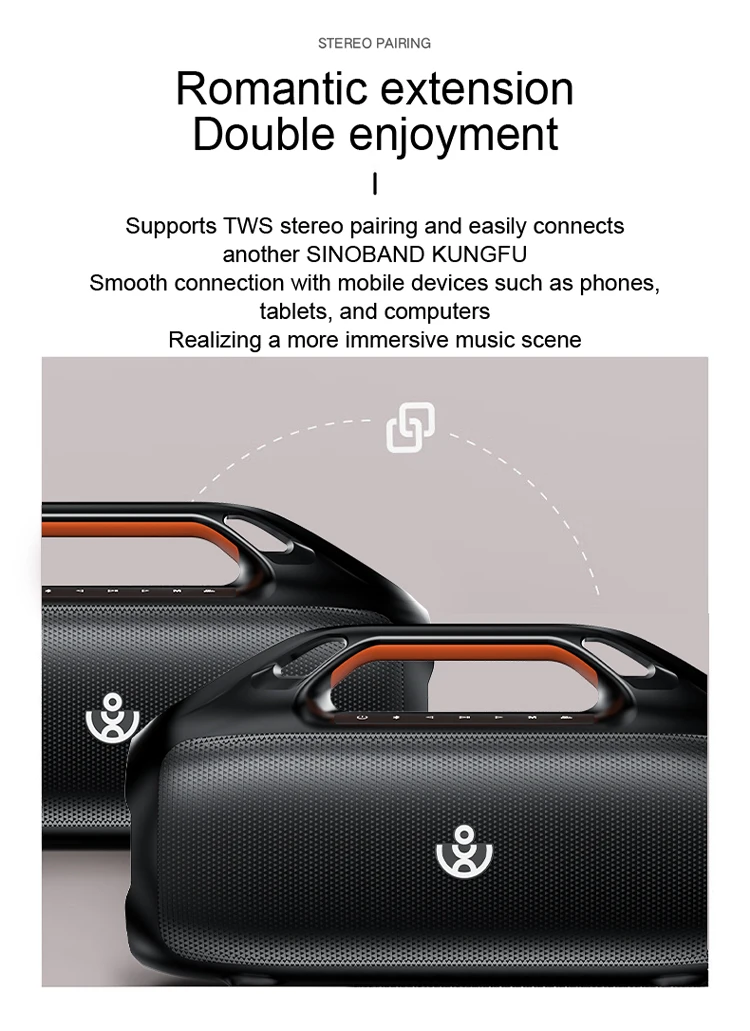 Акустика Xdobo Kungfu IPX7 |BT5.3, 160W, TWS, USB/AUX, 20h| Black Фото №14