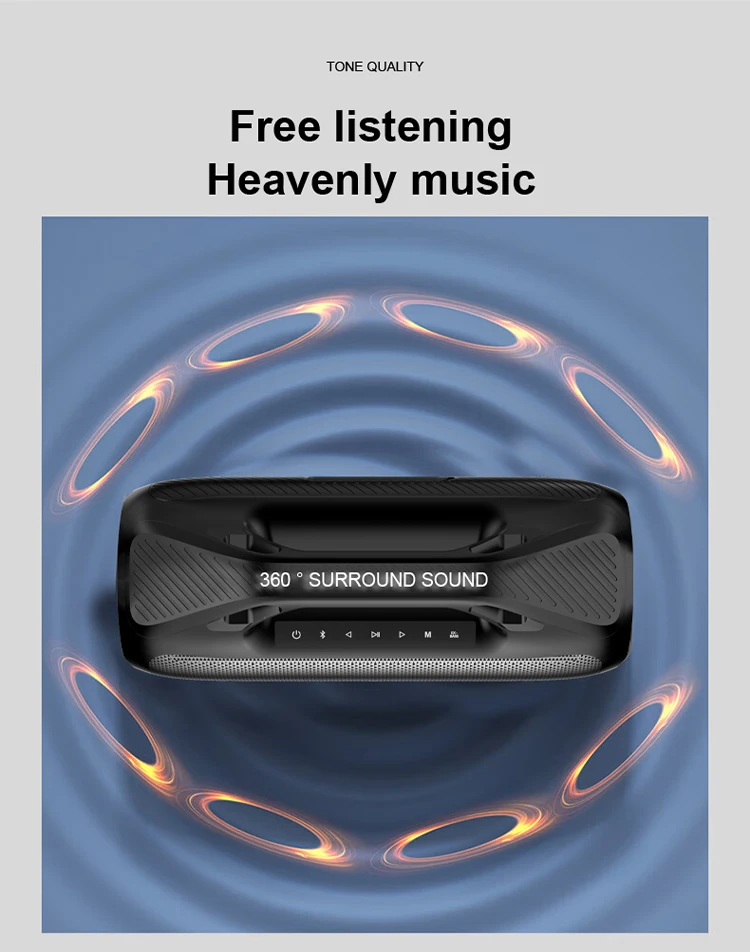 Акустика Xdobo Kungfu IPX7 |BT5.3, 160W, TWS, USB/AUX, 20h| Black Фото №3