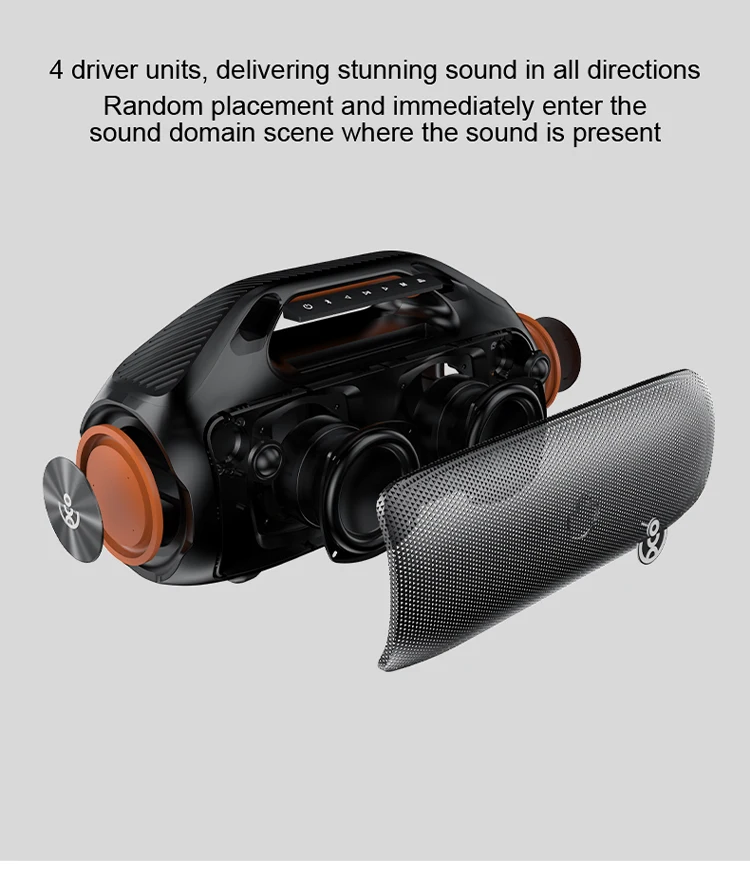 Акустика Xdobo Kungfu IPX7 |BT5.3, 160W, TWS, USB/AUX, 20h| Black Фото №4