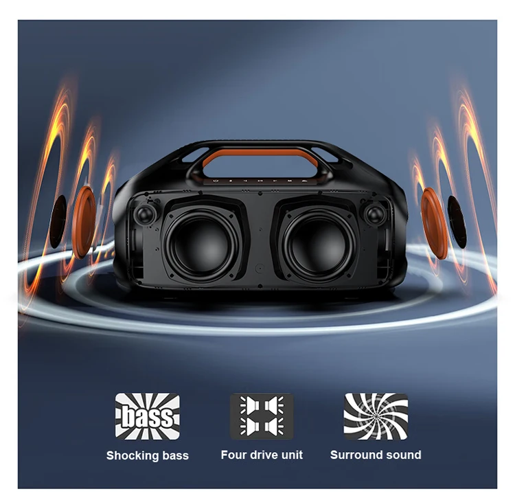 Акустика Xdobo Kungfu IPX7 |BT5.3, 160W, TWS, USB/AUX, 20h| Black Фото №5