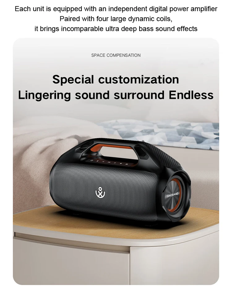 Акустика Xdobo Kungfu IPX7 |BT5.3, 160W, TWS, USB/AUX, 20h| Black Фото №6