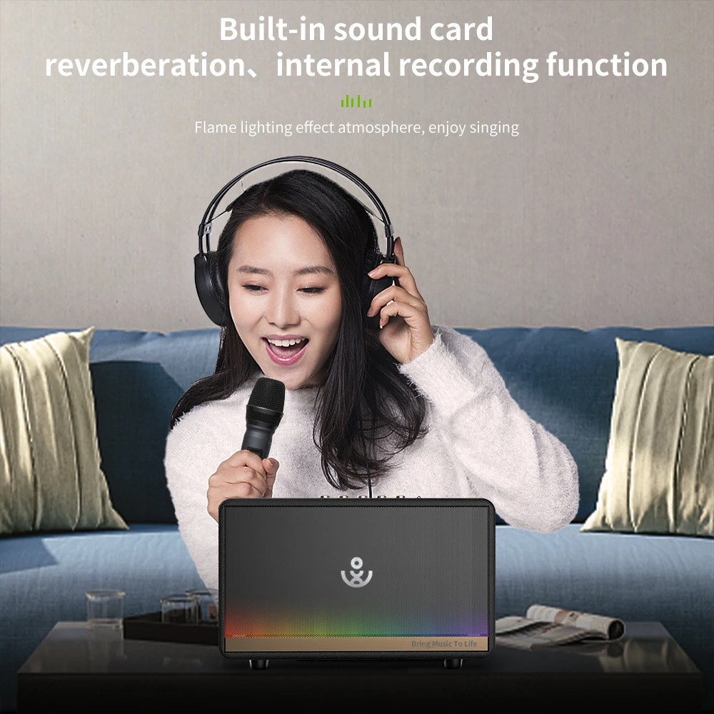 Ретро акустика караоке Xdobo Mirage |BT5.3, 130W, TWS, USB/AUX, 12h| Black Фото №13