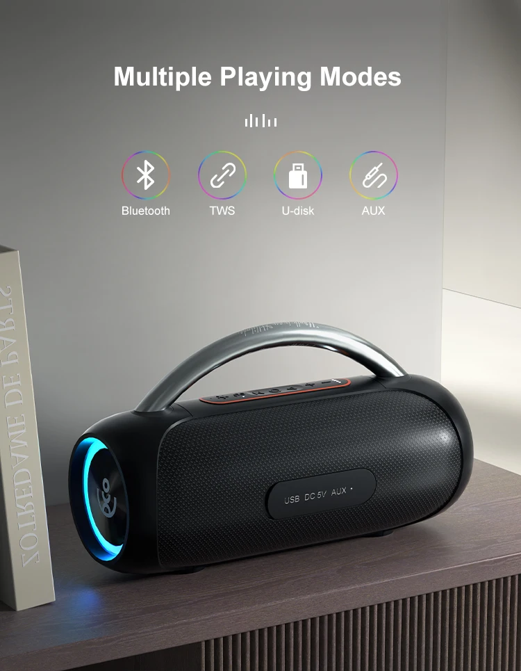 Акустика Xdobo Sinoband Youth с RGB подсветкой IPX5 |BT5.3, TWS, AUX/USB, 60W,12h| Изображение #5 Акустика Xdobo Sinoband Youth с RGB подсветкой IPX5 |BT5.3, TWS, AUX/USB, 60W,12h| Фото №5